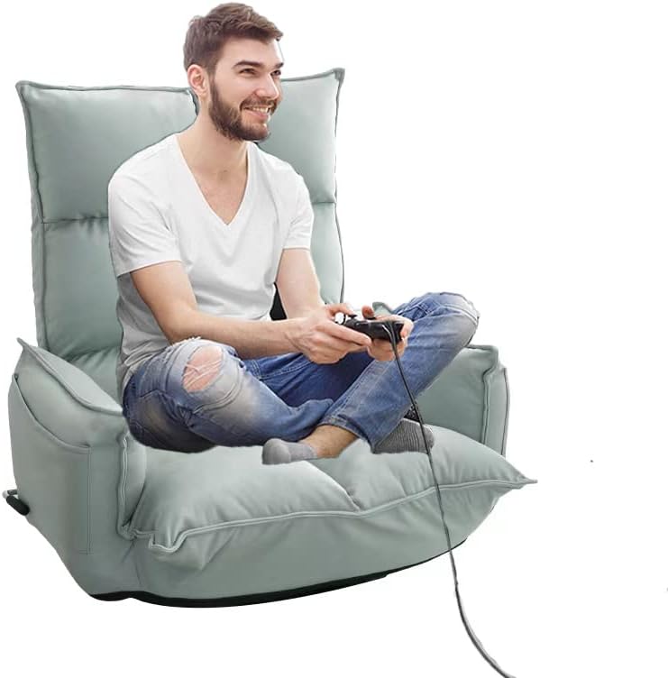 Gaming couch for adults,Floor Gaming Chair with Extra Wide Arms,high Back Folding 360-Degree Swivel Floor Lazy Sofa ,The backrest is adjustable in 14 angles suitable for teenagers and adults,1 by TBQATNTS