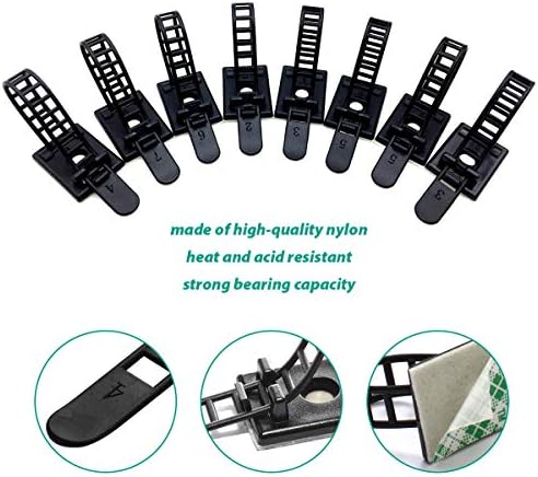 200 Pieces Cable Management Desk Wire Organizer Cable Ties Zip Ties Adhesive Cord Clips Cord Keeper Desk Wire Management - Image 2