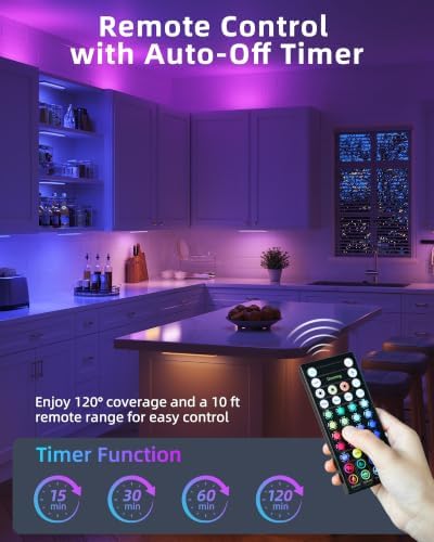EZVALO 80RGB Display Shelf Lights, LED Under Cabient Light with Remote - Image 2