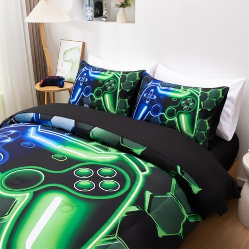 NTBED 5pcs Twin 3D Gaming Comforter Set for Boys Kids Gamer Bedding Sets - Image 3