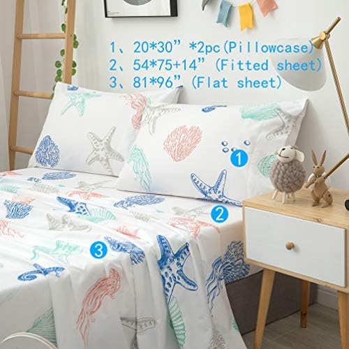 JSD Coastal Beach Theme Kids Full Sheet Set 4 Piece Deep Pocket - Image 3