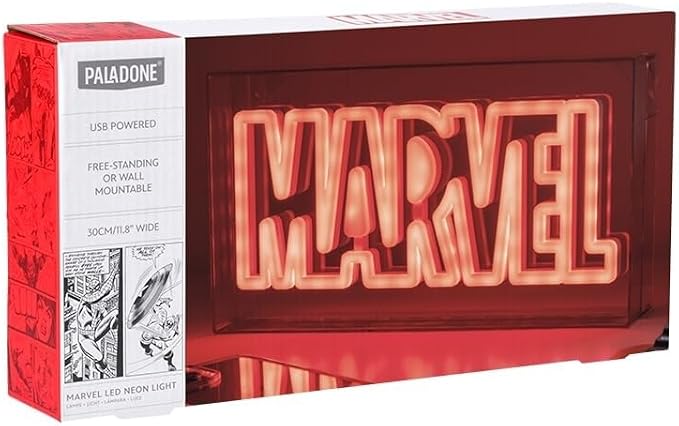 Paladone Marvel LED Neon Logo Light Sign - Wall Mountable or Free Standing - Offially Licensed Marvel Room Decor & Gift - Image 3