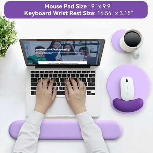 Mouse Pad with Keyboard Wrist Rest,Ergonomic Mousepad Support Set - Image 4