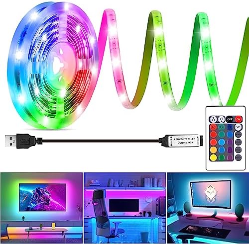 RGB LED Strip Lights 6.56Ft for 40-60in TV Backlight, with Remote by HOUHUI