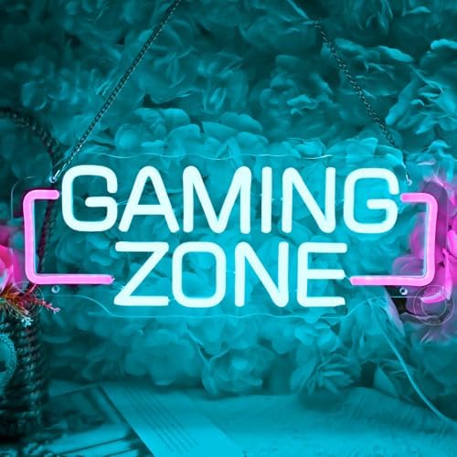 SYLHOME Gaming Zone Led Neon Light Sign Gamer Game Room Man Cave Wall Decor - Image 3