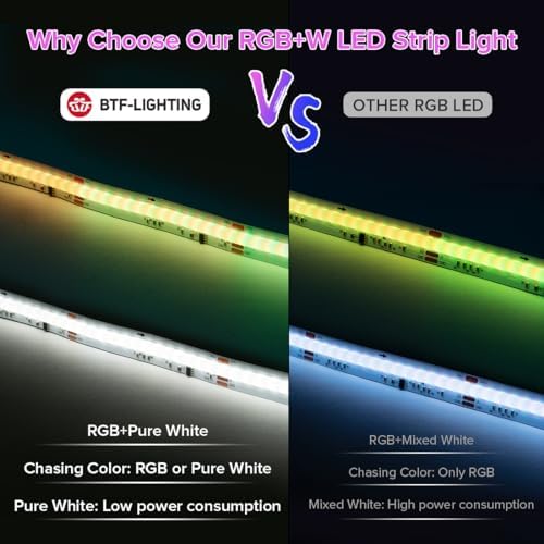 BTF-LIGHTING 9.8FT WS2814 Smart IC RGBW 4000K DC24V COB LED Strip Light - Image 4