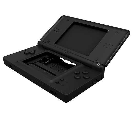 eXtremeRate Black Replacement Full Housing Shell for Nintendo DS Lite, Custom Handheld Console Case Cover with Buttons, Screen Lens for Nintendo DS Lite NDSL - Console NOT Included by eXtremeRate