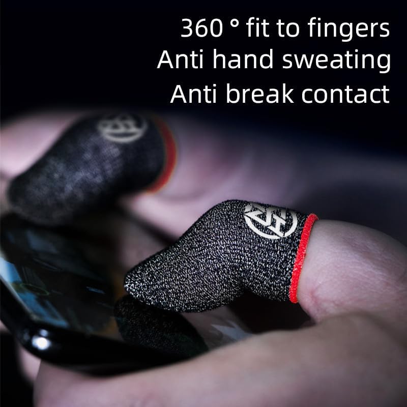 Flexible Gaming Finger Gloves Protectors with Ventilated Fabric Perfect for Shooters Competitive Gaming 2pcs Touch Display Conductive Fiber Finger Covers - Image 5