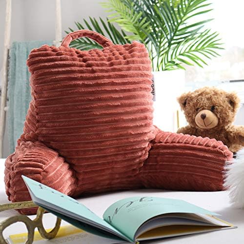 Nestl Reading Pillow for Kids & Teens with Shredded Memory Foam, Luxe Cut Plush Backrest Pillows for Reading and Gaming, For use on Couch, Bed, Floor, Adjustable Support with Washable Cover Misty Rose - Image 7