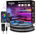 COB RGB Smart IC Strip Lights 40FT Color Flowing Strip Light by MILADALED