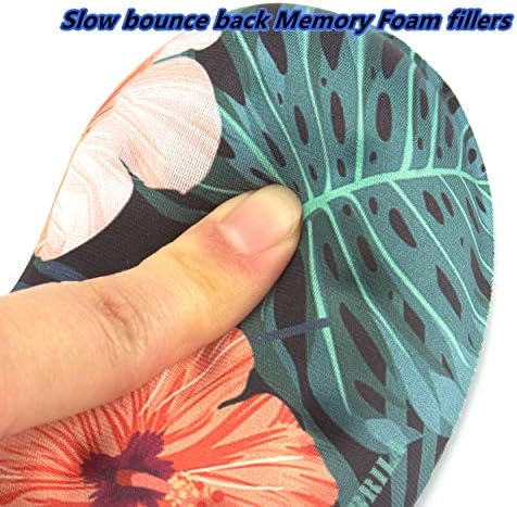 BRILA Ergonomic Memory Foam Mouse Wrist Rest Support Pad Cushion for Computer, Laptop, Office Work, PC Gaming - Massage Holes Design - Wrist Pain Relieve (Floral Leaves) - Image 5
