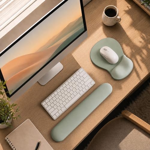 ErgoComfort Gel Wrist Rest Mouse Pad-Ergonomic Office Mousepad with Wrist Support-Non-Slip, Design Desk Accessories Mat for Home&Game Decor (06Minty Dream) - Image 2