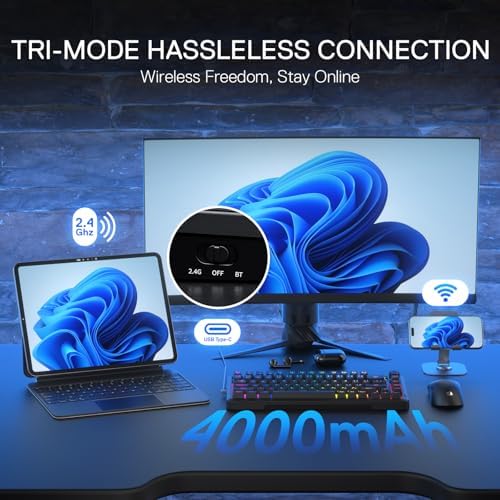 Redragon K724 PRO Wireless 81-Key Gasket Gaming Keyboard with Screen & Knob - Image 7