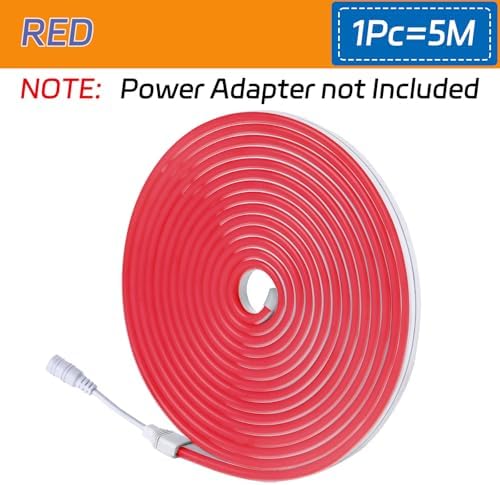 Red LED Neon Strip Lights 16.4FT Flexible 12V Waterproof Rope Light - Image 5
