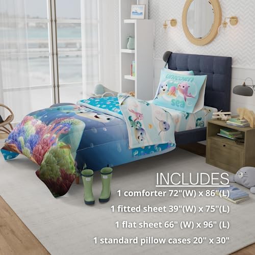 DreamWorks Not Quite Narwhal Kids Bedding Super Soft Comforter and Sheet Set, 4 Piece Twin Size, (Official Licensed Product) by Franco - Image 5