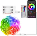 RUISHINE Battery Operated LED Strip Lights 20ft, Battery Powered LED Strip Lights for Bedroom Color Changing APP Remote, USB Led Lights for TV, Room, Kitchen, Party by RUISHINELight