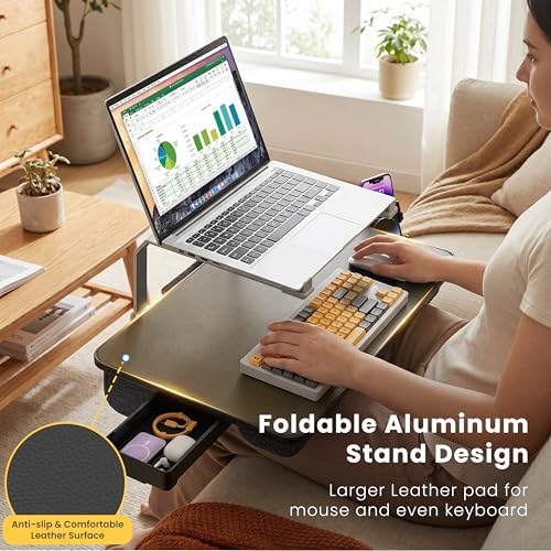 Large Adults Lap Desk for Laptop with Phone Holder & Storage Drawer - Image 4