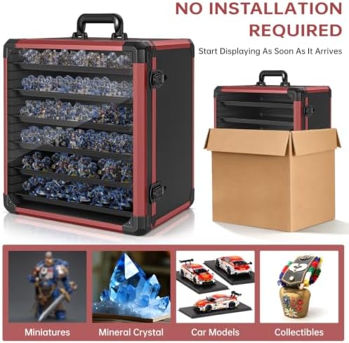 WELIDAY Miniatures Storage Case Miniatures Transport Case Aluminum Alloy Frame with Lock (X-Large Size) - Image 5