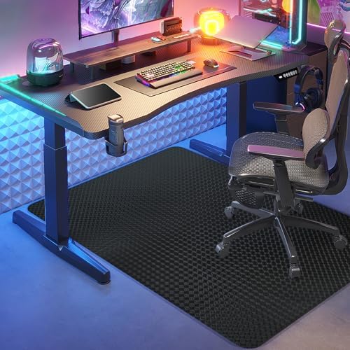 Vicwe Gaming Chair Mat for Hardwood Floor, 48"×36" Chair Mat, Easy Glide | Non-Slip Office Chair Mat for Rolling Chairs, Easy to Clean, Floor Protector, Computer Mat for Home Office, Gaming, Black by Vicwe