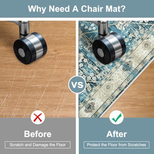 Anidaroel Home Office Chair Mat for Hardwood Floor, 48"x60" Office Chair Rug Protector for Rolling Chair, Computer Gaming Chair Mat, Low Pile Carpet Floor Chair Mat - Image 3