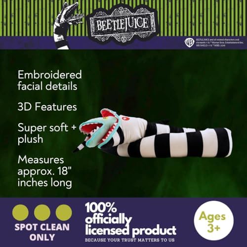 Franco Beetlejuice Halloween Sandworm Bedding Super Soft Cozy Decorative Pillow, (Officially Licensed Product) Collectibles - Image 3