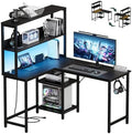 DUMOS L Shaped Desk, Gaming Desk, Power Outlet, 43 Inch by DumosLifestyle
