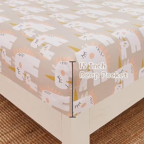 JSD Pink Unicorn Kids Sheet Set Twin Size, 3 Piece Girls Printed Microfiber Bed Sheets Deep Pocket - Image 4