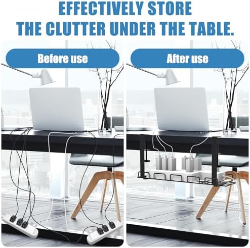Under Desk Cable Management Tray with 52Pcs Different Essential Accessories - Image 4