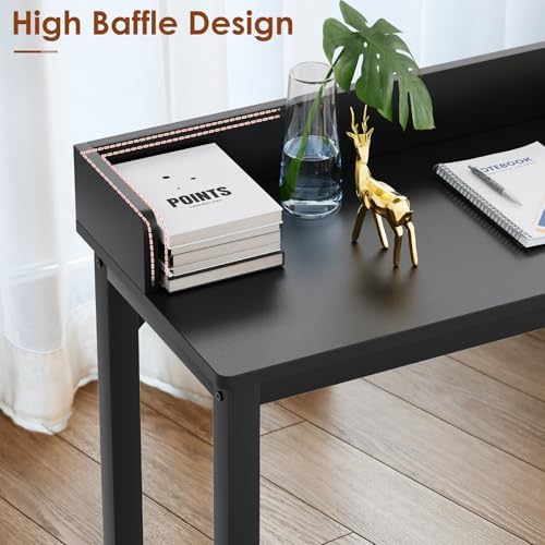 Arlopu Overbed Table with 360° Wheels, Queen Size Mobile Bed Desk, Black - Image 5