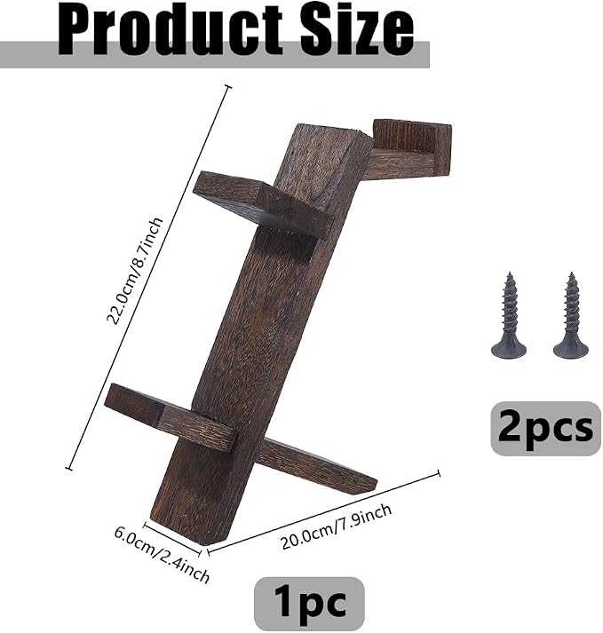 DICOSMETIC 1 Set Universal Controller Holder Wood Game Headset Stand Gaming Controller Storage Rack for Women Men Husband, 20x6x22cm (7.87x2.36x8.66in), Coconut Brown - Image 2