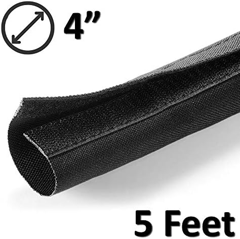 Electriduct 4" Hook and Loop Nylon Fast Wrap Sleeve Cable Management - 5 Feet - Black - Image 2
