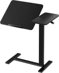 DUMOS Adjustable Bedside Overbed Table with Wheels, Black by DumosLifestyle