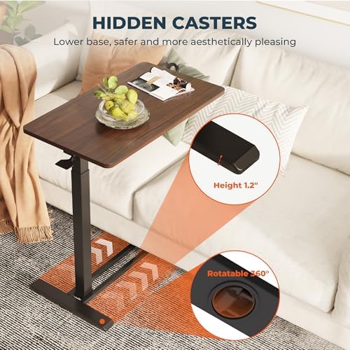 32''Large Medical Overbed Bedside Table with Wheels,Rolling Table - Image 4