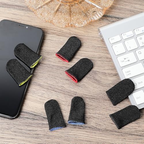 Jiuguva 120 Pcs Gaming Finger Sleeves Anti Sweat Breathable Thumb,Blue - Image 4