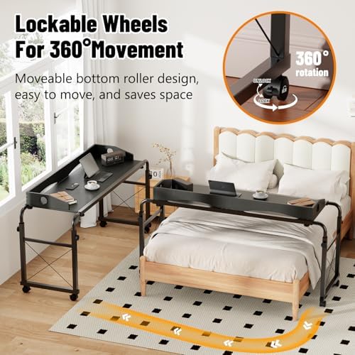 BYMECOST Laptop Desk for Bed, Adjustable Height & Length Laptop Bed Table - Image 5