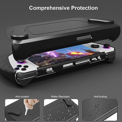 Full Protective Case With Stand Base For ROG ALLY Consoles, Shockproof Gaming Protective Case Protector Cover Game Console Skin Shockproof Protector Cover Accessories (Black) - Image 3