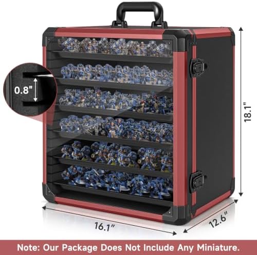 WELIDAY Miniatures Storage Case Miniatures Transport Case Aluminum Alloy Frame with Lock (X-Large Size) - Image 2