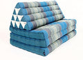 Leewadee 3-Fold Mat XXL with Triangle Cushion – Firm TV Pillow, Foldable Mattress with Cushion Made of Kapok, 67 x 31 inches, Light Blue by Leewadee