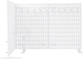 Desk Pegboard, Privacy Divider & Desk Partition Panel Set of 2, Office Accessory Organizer No-Drill Mounted Pegboard for Home, Office, Gaming (White, Freestanding) by LUOSHALIYA
