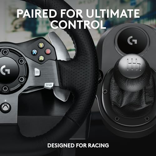 Logitech G920 Driving Force Racing Wheel and Pedals, Force Feedback + Logitech G Driving Force Shifter - Xbox Series X|S, Xbox One and PC, Mac - Black - Image 2