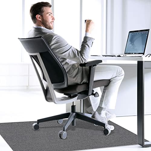 Sycoodeal Office Chair Mat for Hardwood Floor,Office Computer Gaming Chair Mat for Tile Floor,Large Floor Protector Rug,Anti-Slip,Easy to Clean,Grey(55"x36") - Image 4