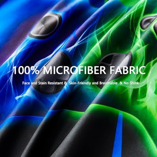 ZRNBAST Blue Green Gamer Comforter Set Full Size Boys Gaming Bed in a Bag - Image 6