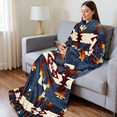 Catalonia Wearable Blanket with Sleeves for Women & Men, Fleece Wrap Throw - Image 4