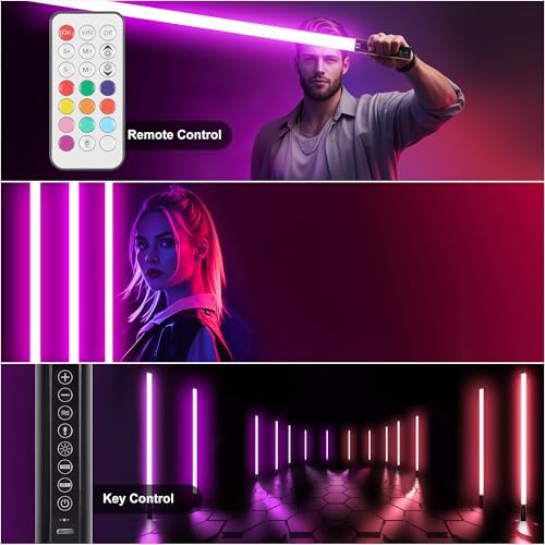 6Pack RGB Tube Light 4ft Rechargeable 5000mAh DJ Lights Tube Bar with Case Wireless Colorful Neon Lights Bar Stand for Stage Party Event Wedding Photo Booth Studio Light Stick - Image 5