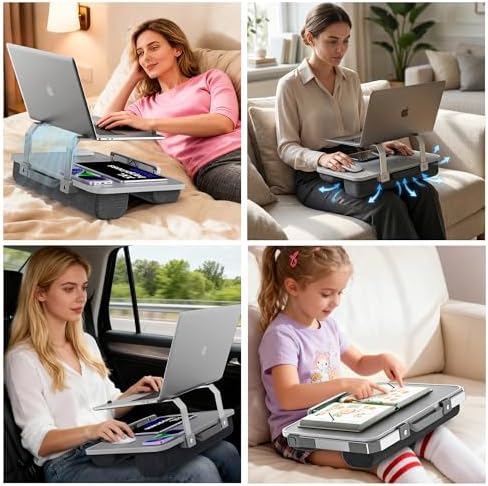Laptop Lap Desk with Cushion, Laptop Stand for Bed with Pillow - Image 5