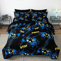 ZRNBAST 6-Piece Bed in A Bag Gamer Bedding Sets Full Size Blue Lightnings Gaming Comforter Set for Boys Teens Soft Lightweight Video Game Room Decor Home Quilt Set(Blue,Full) by ZRNBAST