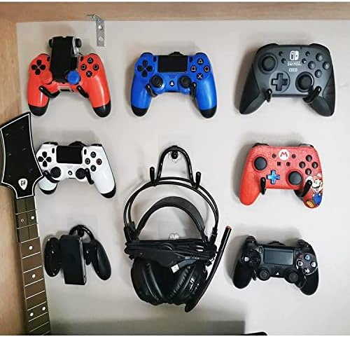 Pmsanzay 3 Pack Universal Self-Adhesive Game Controller Wall Mount Storage Organizer Stand Holder Hanger for Xbox One PS4 Switch Pro Controller,Headphone,Cables,etc - No Drilling, Stick on - Image 4