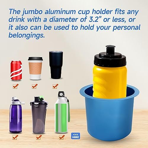 GSE Jumbo Aluminum Cup Holder for Casino Poker Tables, Blue, 2-Pack - Image 5