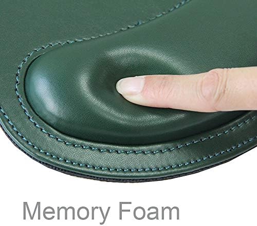 RICHEN Ergonomic PU Leather Keyboard Wrist Rest and Mouse Pad with Wrist Support, Memory Foam Set for Computer/Laptop,Gaming and Office, Comfortable for Easy Typing & Pain Relief (Dark Green) - Image 4