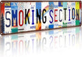Smoking Section Vintage Metal Tin Sign, License Plate Style Wall Decor, Colorful Retro Design 4×16 Inch (26003) by Funnysign